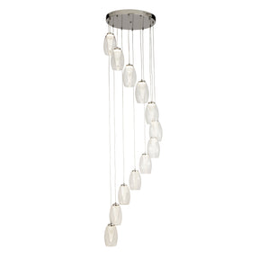 Cyclone 12Lt Pendant - Chrome & Clear Glass
