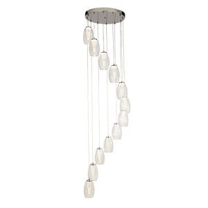 Cyclone 12Lt Pendant - Chrome & Clear Glass