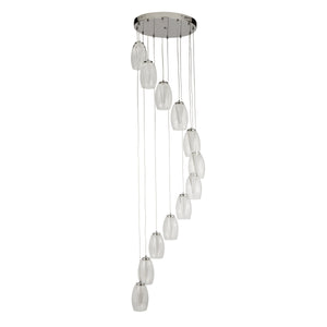 Searchlight Electric Cyclone 12Lt Pendant - Chrome & Clear Glass 97291-12CL