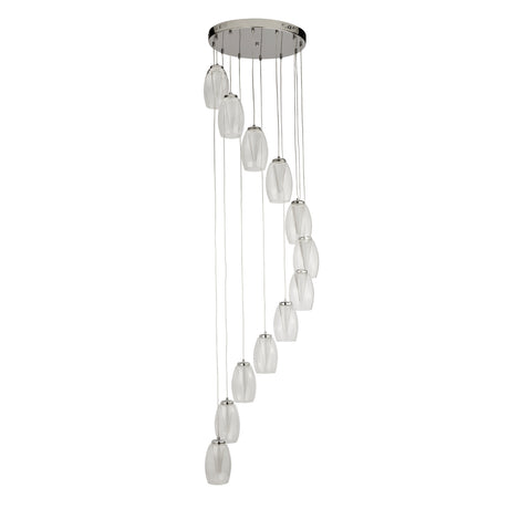 Searchlight Electric Cyclone 12Lt Pendant - Chrome & Clear Glass 97291-12CL