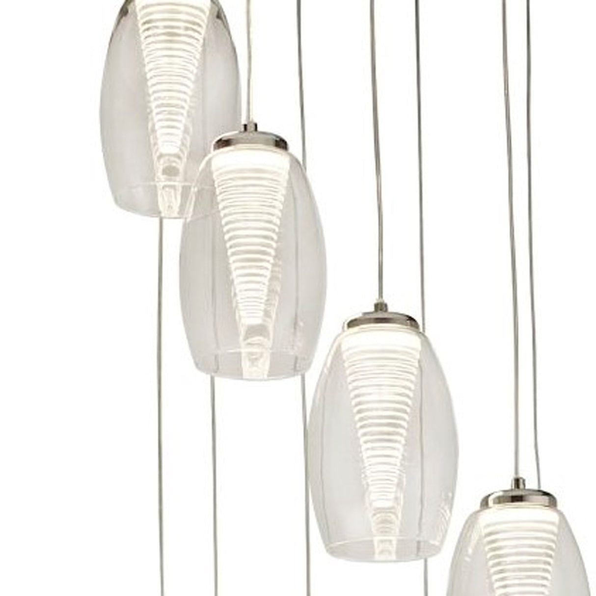 Searchlight Electric Cyclone 12Lt Pendant - Chrome & Clear Glass 97291-12CL