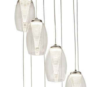 Searchlight Electric Cyclone 12Lt Pendant - Chrome & Clear Glass 97291-12CL