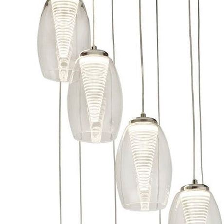 Searchlight Electric Cyclone 12Lt Pendant - Chrome & Clear Glass 97291-12CL