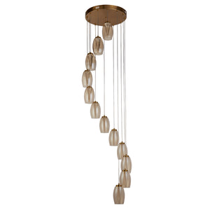 Searchlight Electric Cyclone 12Lt Pendant - Bronze Metal & Champagne Glass 97291-12CP
