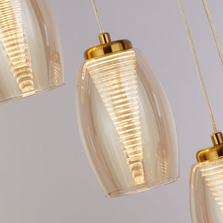 Searchlight Electric Cyclone 12Lt Pendant - Bronze Metal & Champagne Glass 97291-12CP