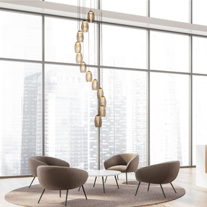 Searchlight Electric Cyclone 12Lt Pendant - Bronze Metal & Champagne Glass 97291-12CP