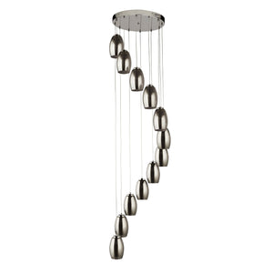 Searchlight Electric Cyclone 12Lt Multi-Drop Pendant- Chrome Metal & Smoked Glass 97291-12SM