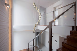 Searchlight Electric Cyclone 12Lt Multi-Drop Pendant- Chrome Metal & Smoked Glass 97291-12SM