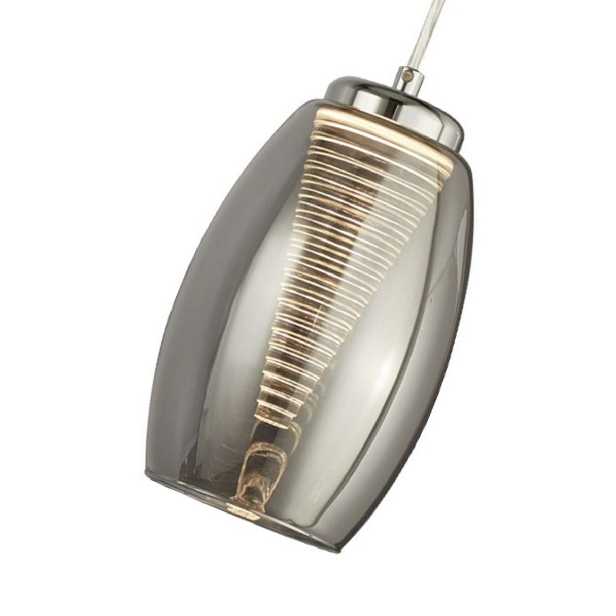 Searchlight Electric Cyclone Pendant - Chrome & Smoked Glass 97291-1SM