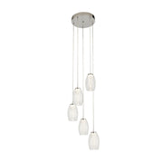 Cyclone 5Lt Multi-Drop Pendant - Chrome Metal & Glass