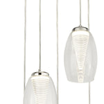 Searchlight Electric Cyclone 5Lt Multi-Drop Pendant - Chrome Metal & Glass 97291-5CL