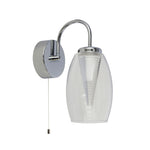 Searchlight Electric Cyclone Wall Light  - Chrome Metal & Glass 97292-1CL