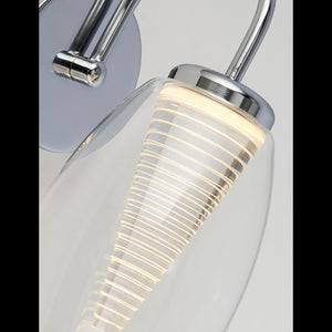 Searchlight Electric Cyclone Wall Light  - Chrome Metal & Glass 97292-1CL