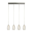 Cyclone 4Lt Bar Pendant - Chrome & Clear Glass