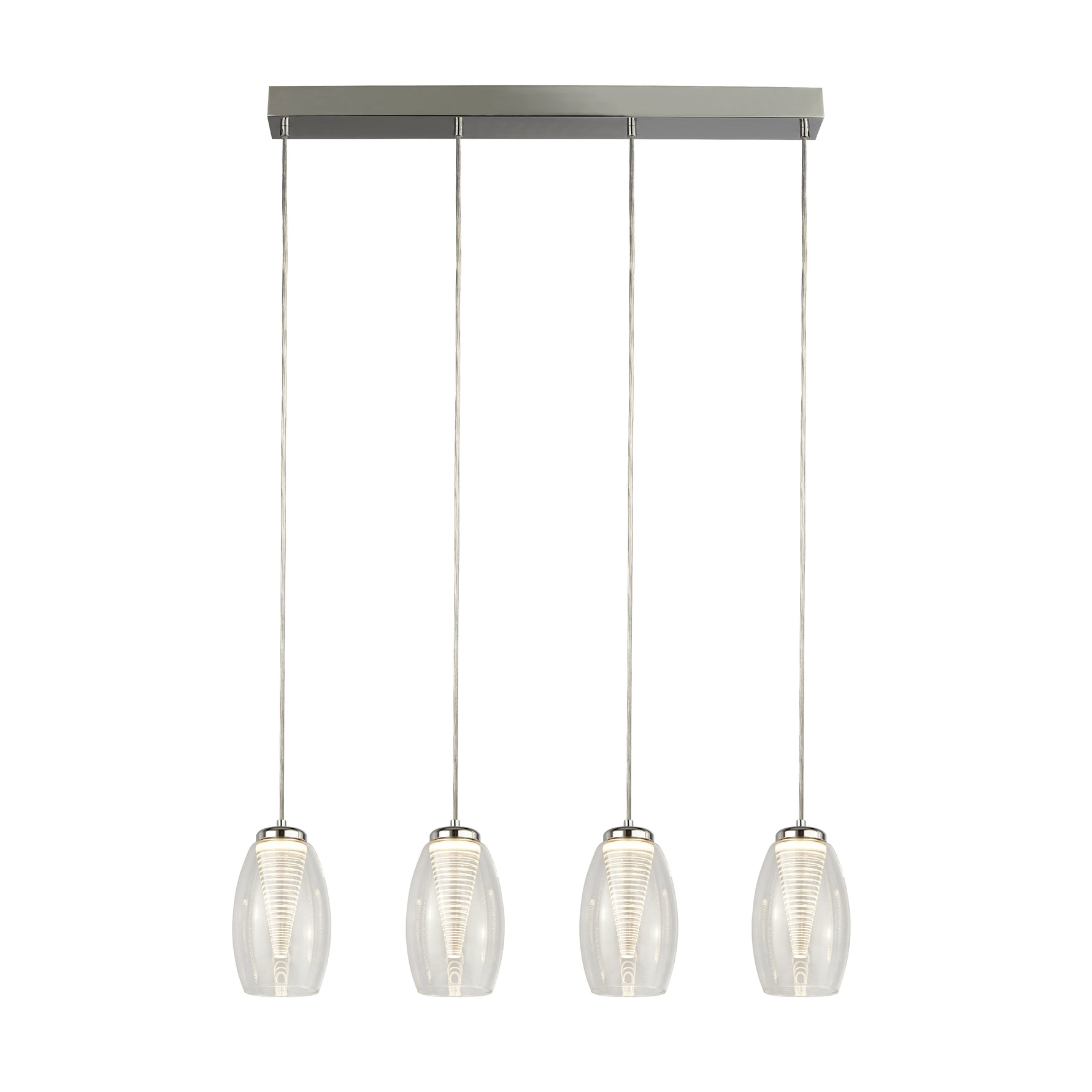 Cyclone 4Lt Bar Pendant - Chrome & Clear Glass