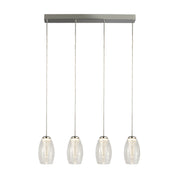 Cyclone 4Lt Bar Pendant - Chrome & Clear Glass