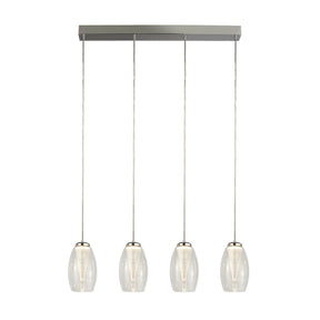 Cyclone 4Lt Bar Pendant - Chrome & Clear Glass