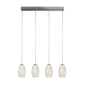 Cyclone 4Lt Bar Pendant - Chrome & Clear Glass