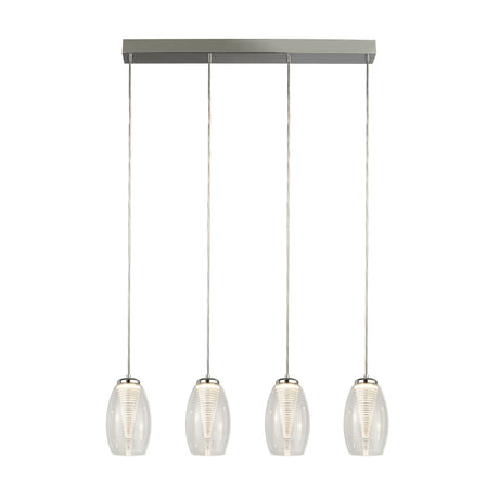 Cyclone 4Lt Bar Pendant - Chrome & Clear Glass