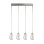 Searchlight Electric Cyclone 4Lt Bar Pendant - Chrome & Clear Glass 97292-4CL