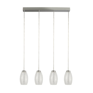 Searchlight Electric Cyclone 4Lt Bar Pendant - Chrome & Clear Glass 97292-4CL