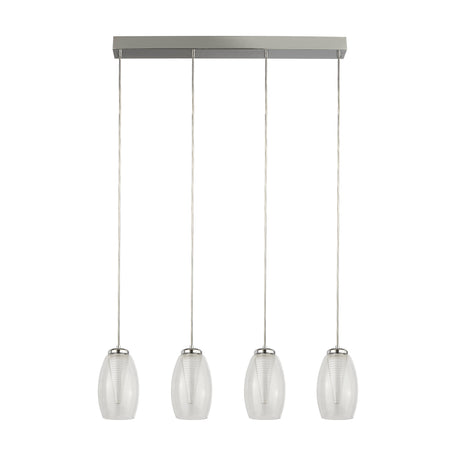 Searchlight Electric Cyclone 4Lt Bar Pendant - Chrome & Clear Glass 97292-4CL