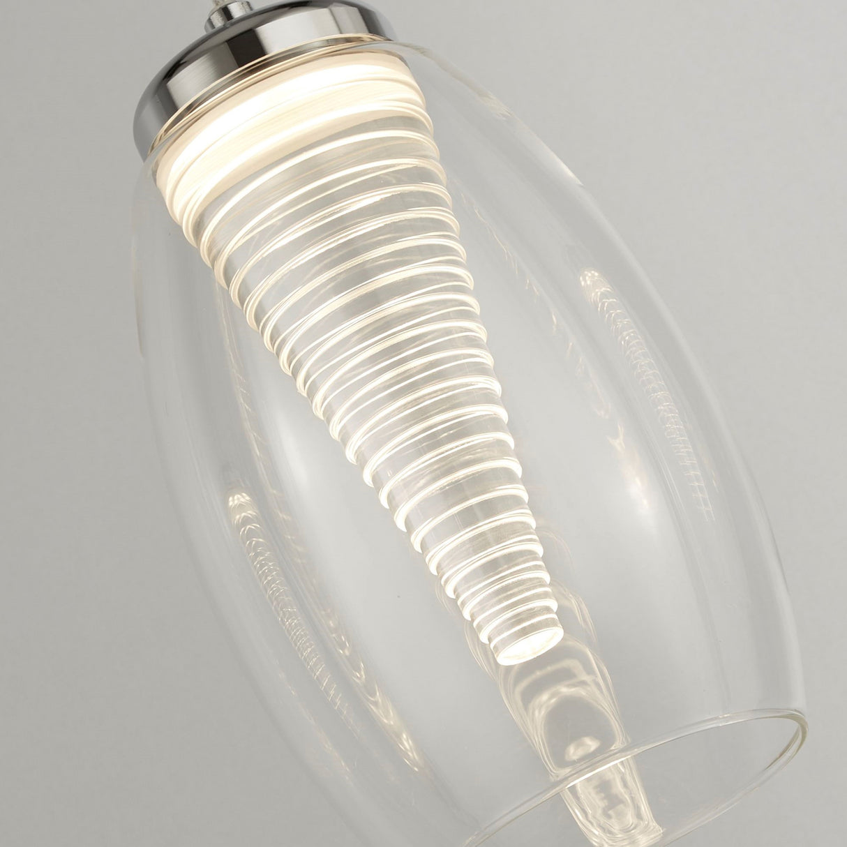 Searchlight Electric Cyclone 4Lt Bar Pendant - Chrome & Clear Glass 97292-4CL