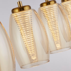 Searchlight Electric Cyclone 4Lt Bar Pendant - Bronze Metal & Champagne Glass 97292-4CP