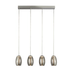 Cyclone 4Lt Bar Pendant - Chrome Metal & Smoked Glass