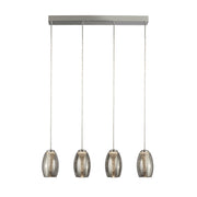 Cyclone 4Lt Bar Pendant - Chrome Metal & Smoked Glass