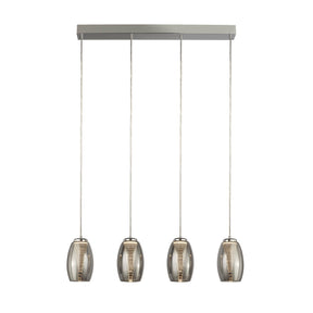 Cyclone 4Lt Bar Pendant - Chrome Metal & Smoked Glass