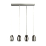 Searchlight Electric Cyclone 4Lt Bar Pendant - Chrome Metal & Smoked Glass 97292-4SM
