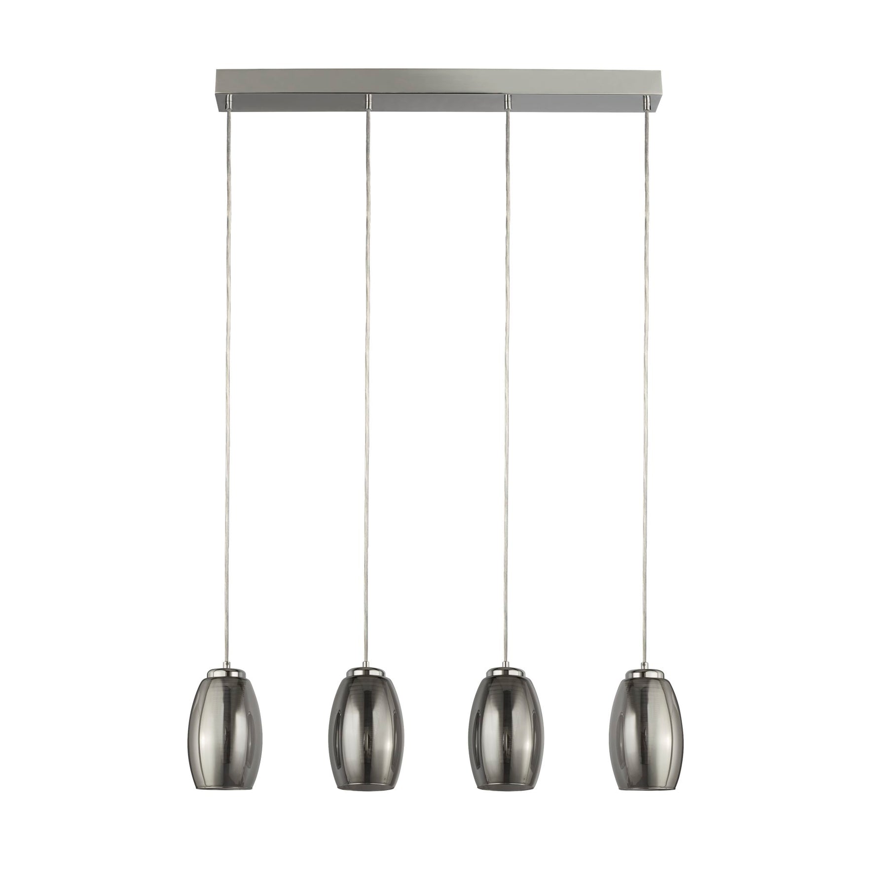 Searchlight Electric Cyclone 4Lt Bar Pendant - Chrome Metal & Smoked Glass 97292-4SM