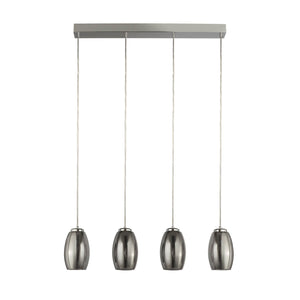 Searchlight Electric Cyclone 4Lt Bar Pendant - Chrome Metal & Smoked Glass 97292-4SM