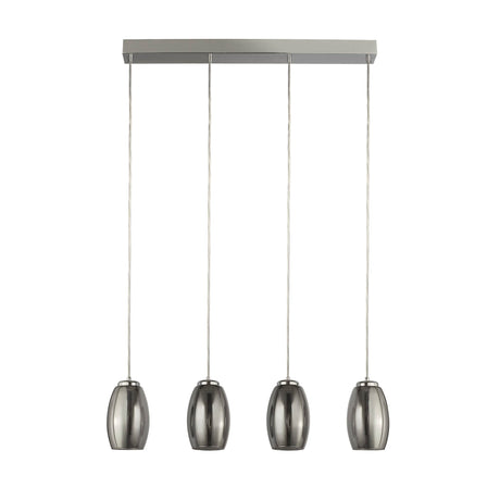 Searchlight Electric Cyclone 4Lt Bar Pendant - Chrome Metal & Smoked Glass 97292-4SM