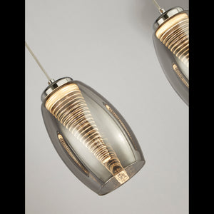 Searchlight Electric Cyclone 4Lt Bar Pendant - Chrome Metal & Smoked Glass 97292-4SM