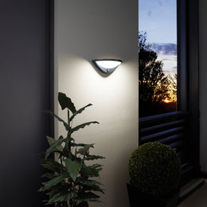 Eglo EU BELCREDA Outdoor LED Wall Light – Anthracite Motion Sensor Light, Warm White, 1200?lm, IP44
