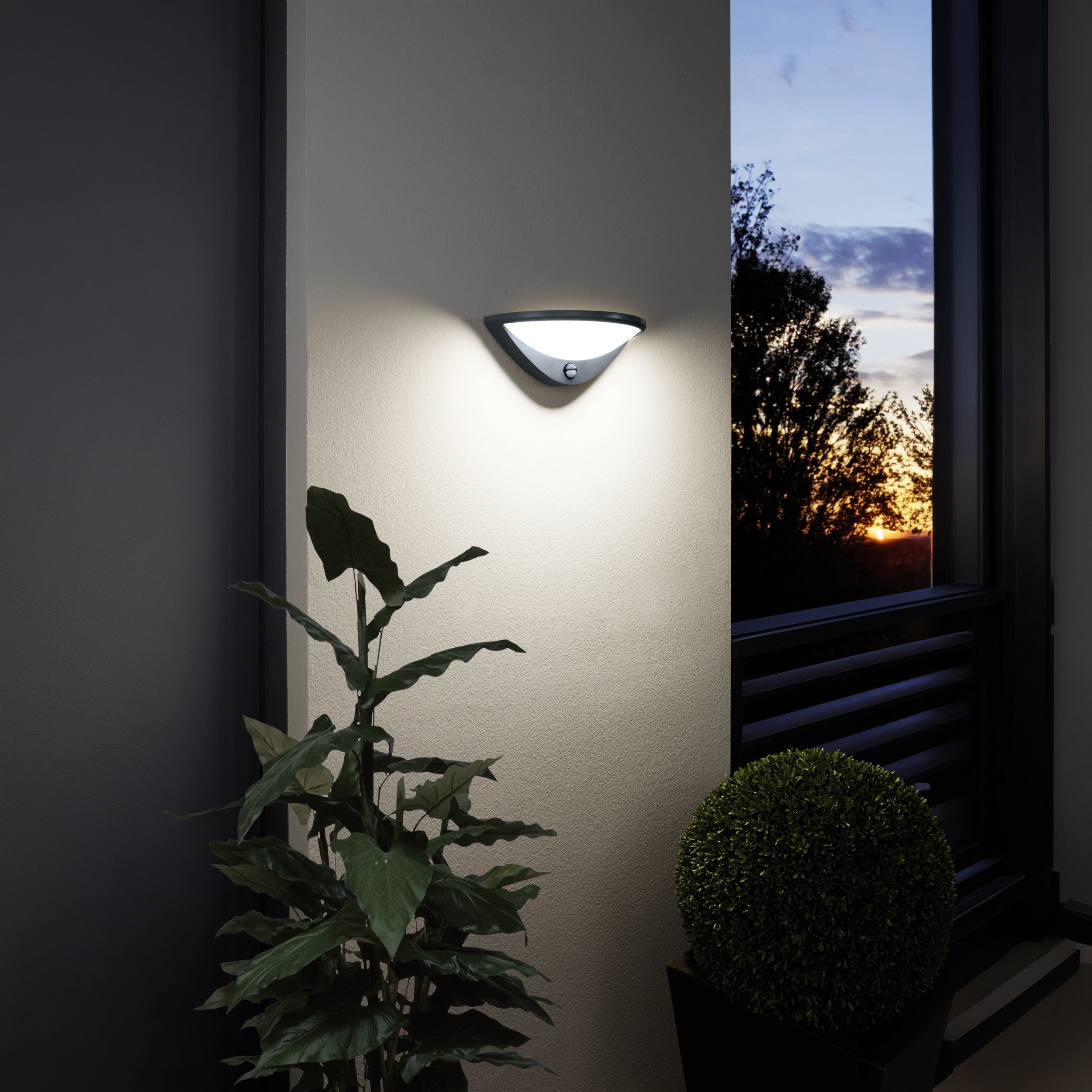 Eglo EU Frania Rounded White Wall/Ceiling Light, 33cm product image - Endon Lighting from First Light Direct with great prices and fast UK delivery
