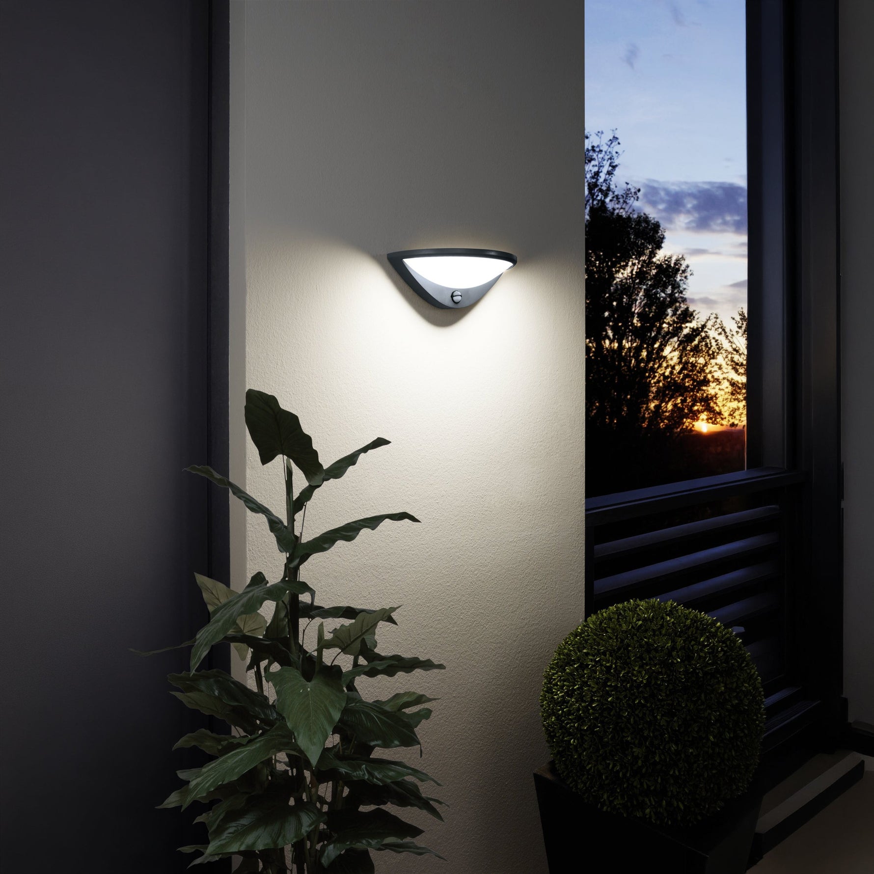 Eglo EU Frania Rounded White Wall/Ceiling Light, 33cm product image - Endon Lighting from First Light Direct with great prices and fast UK delivery