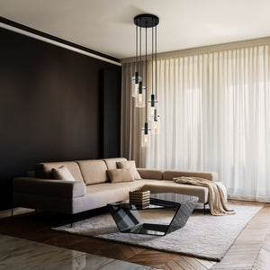 Eglo EU MONTEFINO Pendant Light – Black Steel with Clear Glass Shade, E27 Fitting, 350mm Indoor Pendant