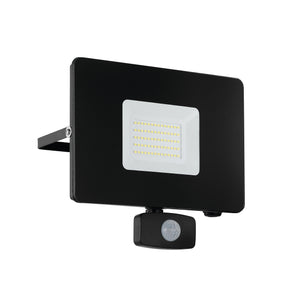 Eglo EU FAEDO?3 Outdoor LED Floodlight – Black Aluminium, Motion Sensor, Daylight White, IP44 Exterior Lighting