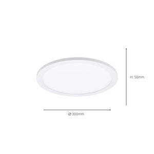 Eglo EU Sarsina White Aluminium & Plastic LED Ceiling Light, 30cm
