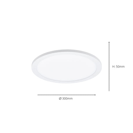 Eglo EU Sarsina White Aluminium & Plastic LED Ceiling Light, 30cm