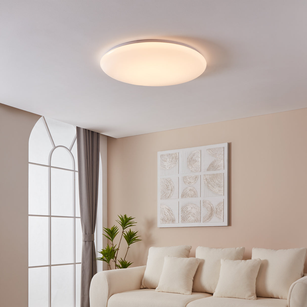 Eglo EU Giron White Steel & Plastic LED Tuneable White Ceiling Light