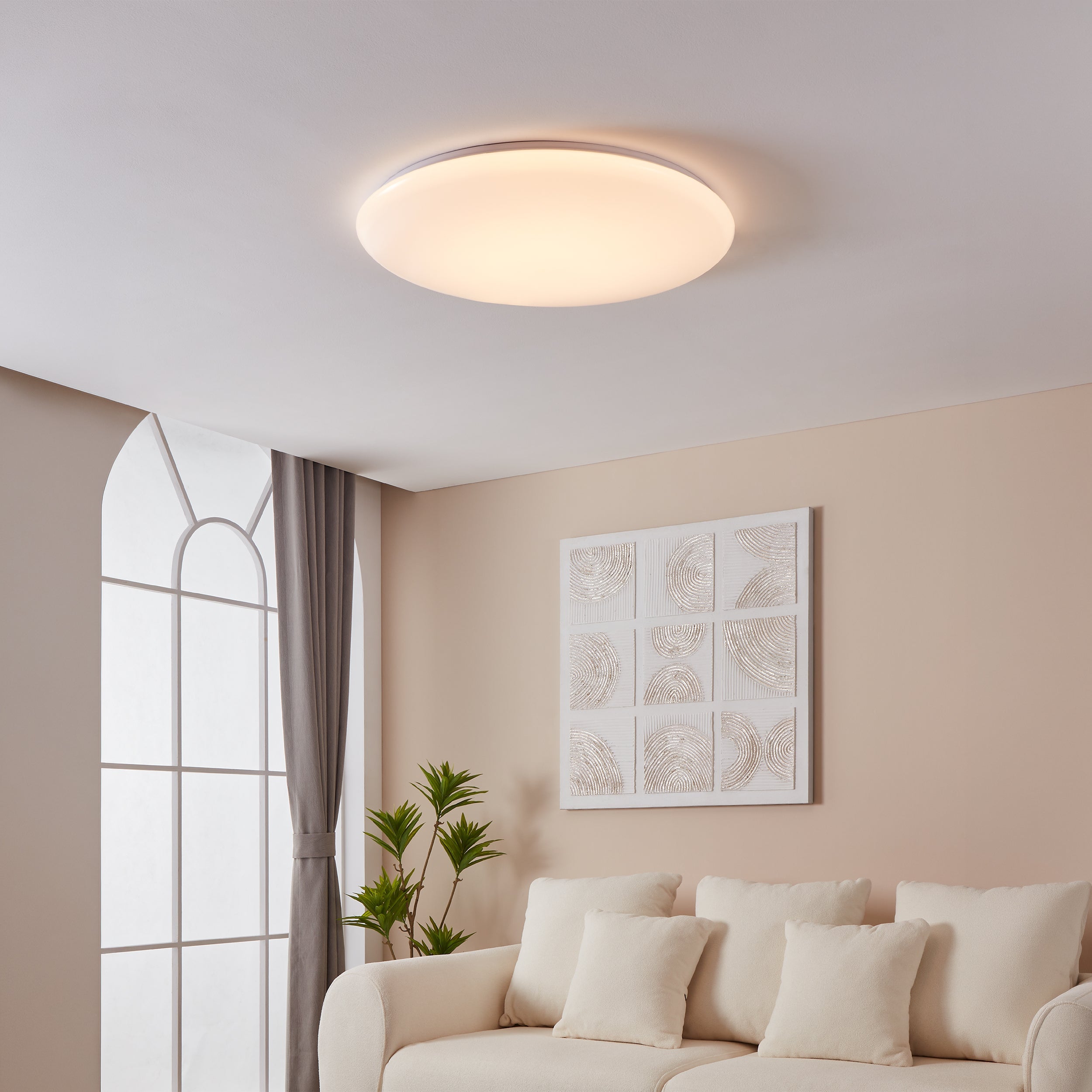 Eglo EU Giron-S White Steel & Plastic With Crystal Effect LED Ceiling Light product image - Endon Lighting from First Light Direct with great prices and fast UK delivery