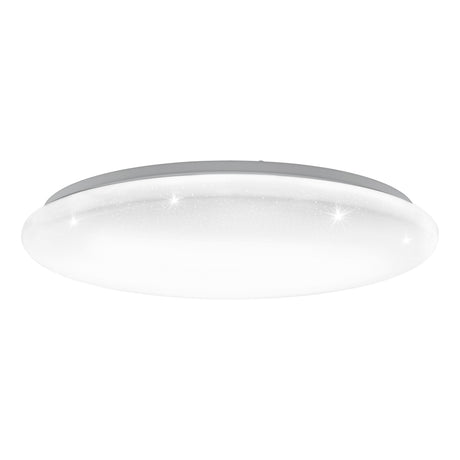 Eglo EU Giron-S White Steel & Plastic With Crystal Effect LED Ceiling Light, 57cm
