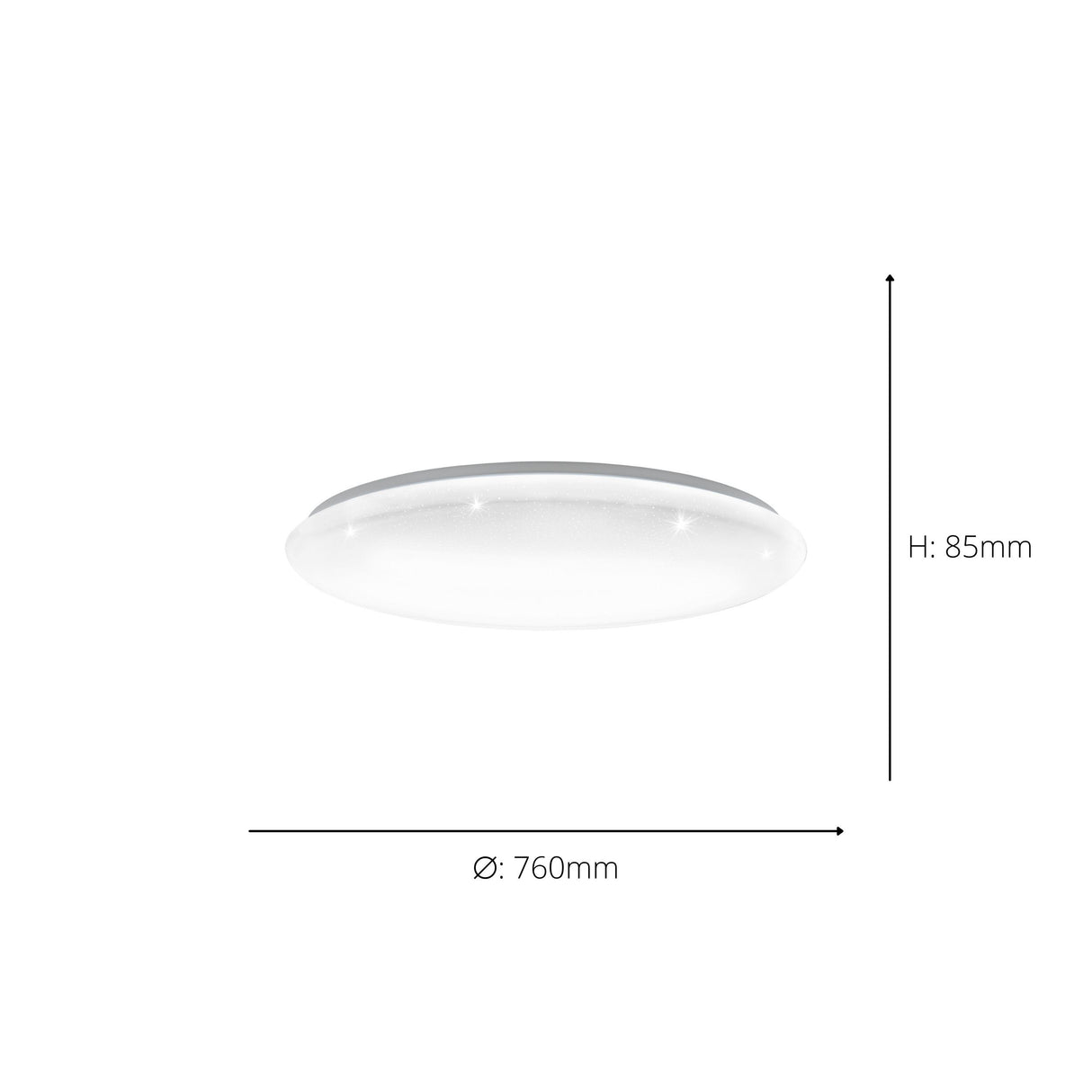 Eglo EU Giron-S White Steel & Plastic With Crystal Effect LED Ceiling Light