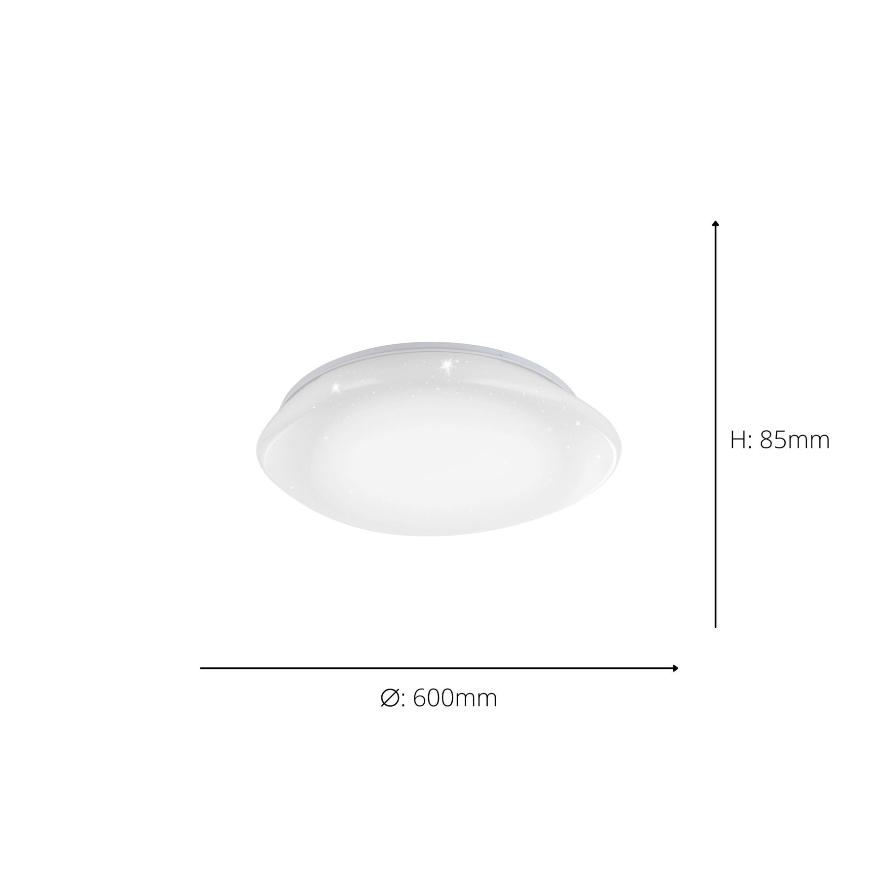 Eglo EU Sileras LED Steel & Plastic With Crystal Effect Ceiling Light product image - Endon Lighting from First Light Direct with great prices and fast UK delivery