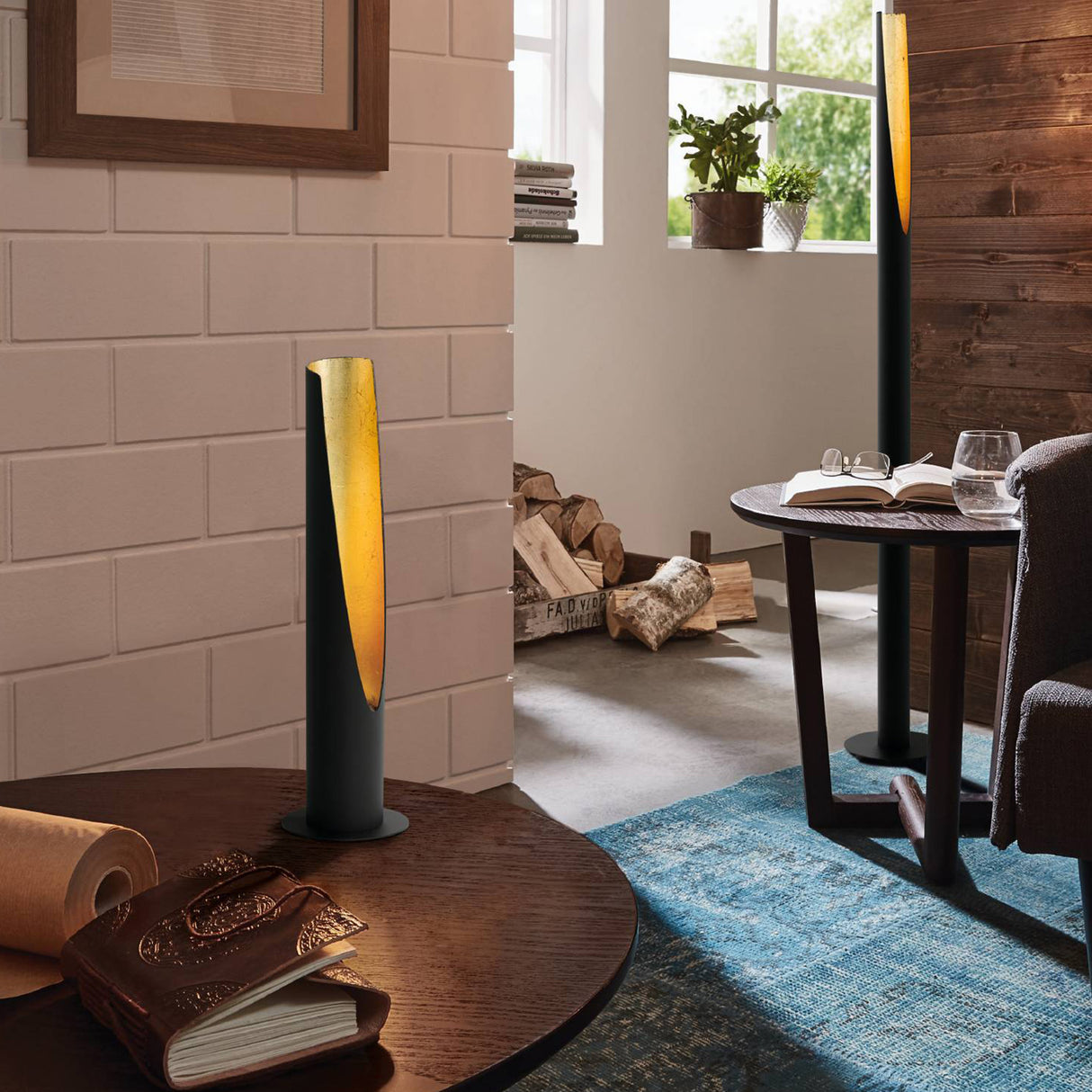 Eglo EU Barbotto Black Steel/Gold Table Lamp