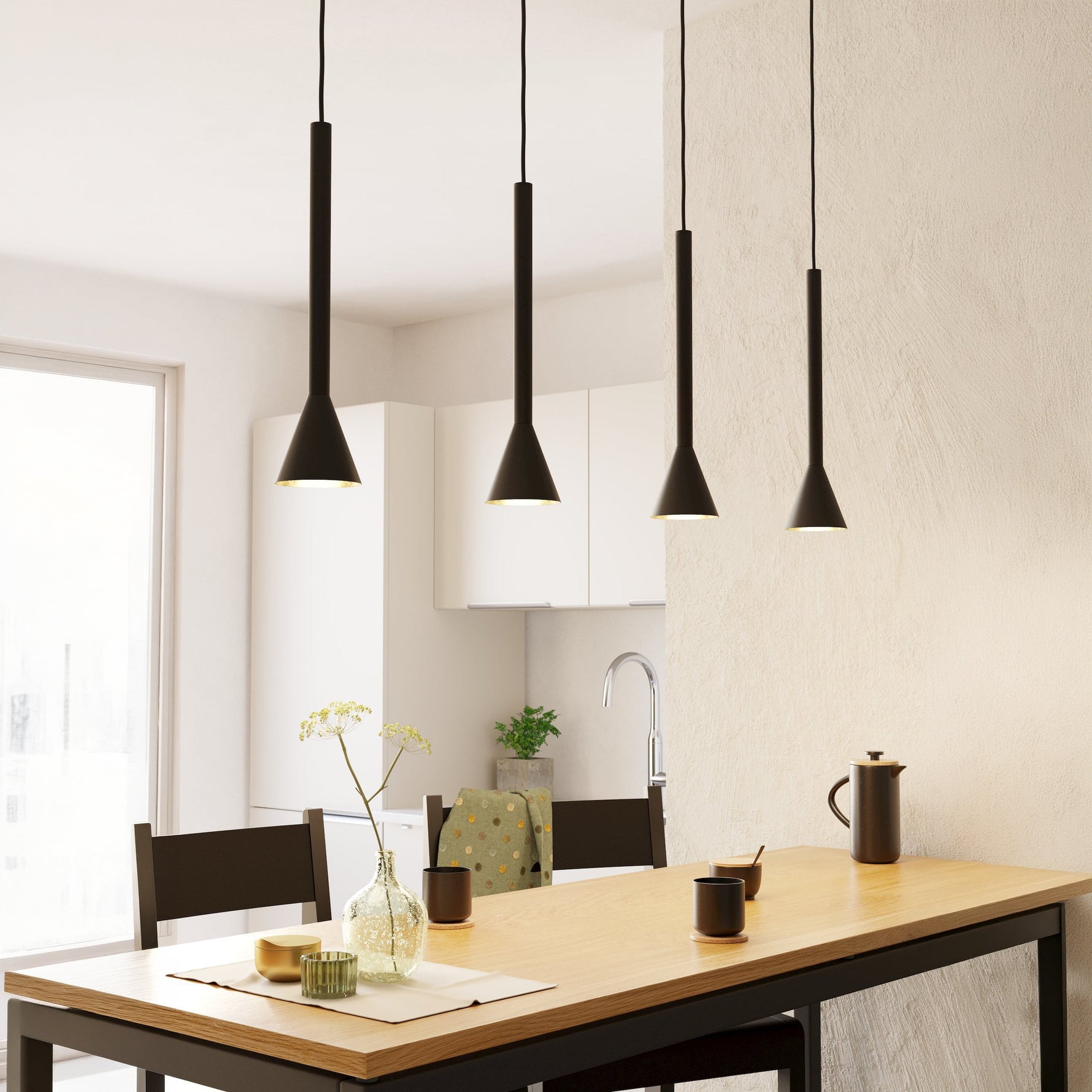 Eglo EU Lasana Aluminum & Steel Chrome LED Modern Pendant